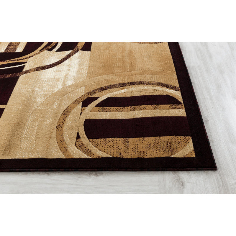 Orren Ellis Delana Performance Burgundy/Cream Rug & Reviews Wayfair